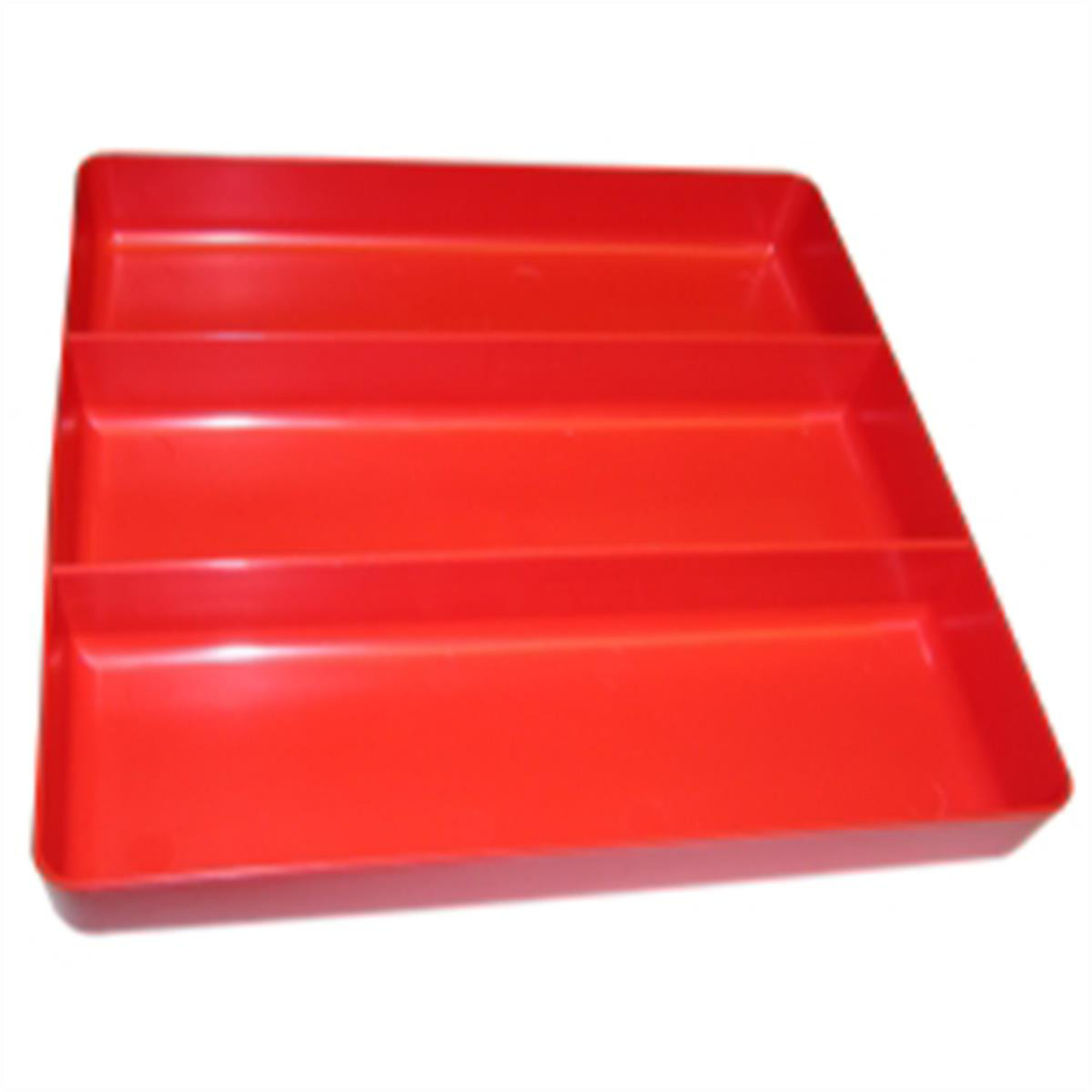 VIM Tools 3-Compartment Plastic Tray Organizer — 10.5in. x 10.5in., Stackable, Red, Model# VIMV511